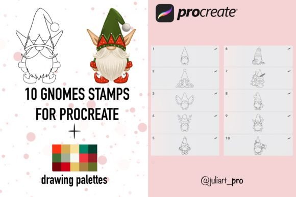 10 Gnomes Stamps for Procreate