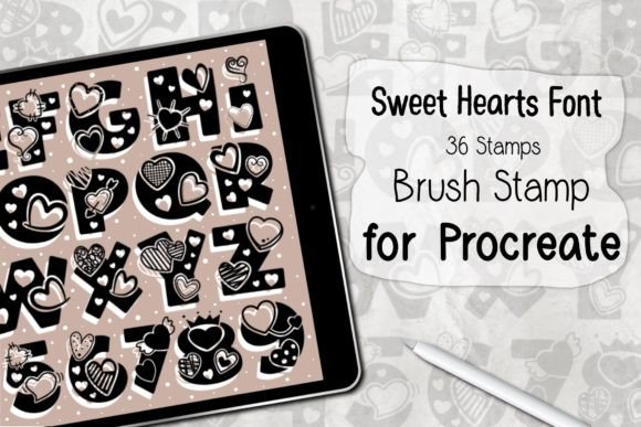 Accelerating Digital Design Workflows with the Sweet Hearts Font Procreate Stamp