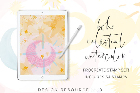 Boho Sky Watercolor Procreate Stamps: A Creative Toolkit for Digital Artists
