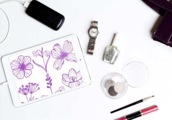 Elevating Digital Botanical Art with 15 Beautiful Flowers Brush Stamps V 14