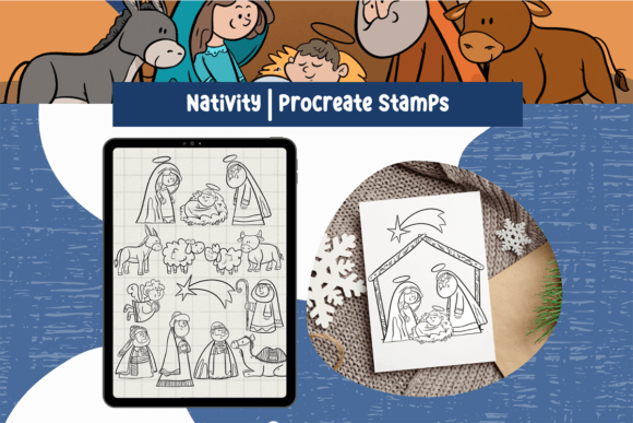Enhancing Digital Holiday Art with Nativity Christmas Procreate Stamps