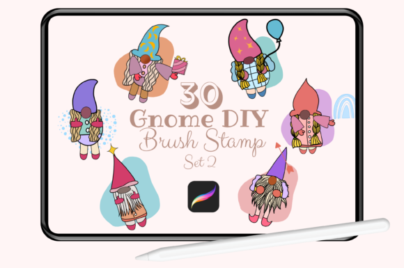 Evaluating the 30 Gnome DIY Brush Stamp Set 2 for Procreate