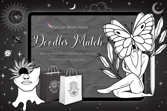 Mastering Digital Creativity with Boho Pattern Doodles DIY Brush Procreate Sets