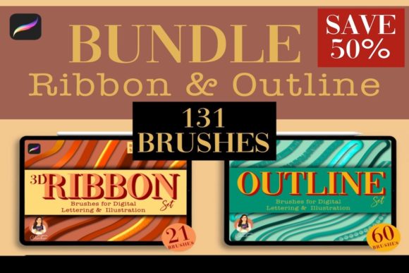 Mastering Digital Illustration with the 131 Ribbon and Outline Procreate Bundle