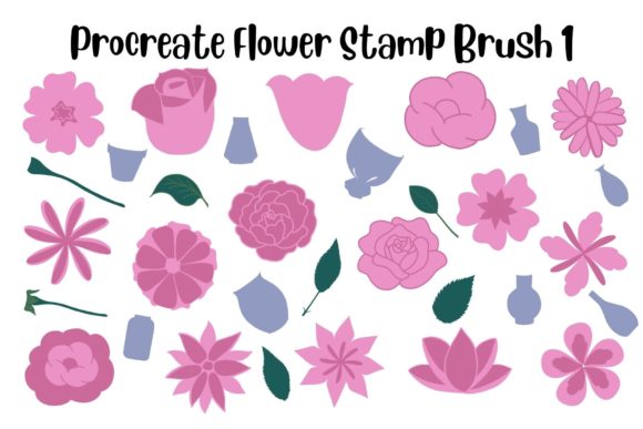 Streamlining Digital Art with Procreate Flower Stamp Brush Set 1