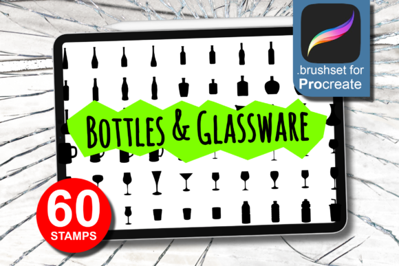 Streamlining Digital Illustration with 60 Bottles Glassware Silhouettes