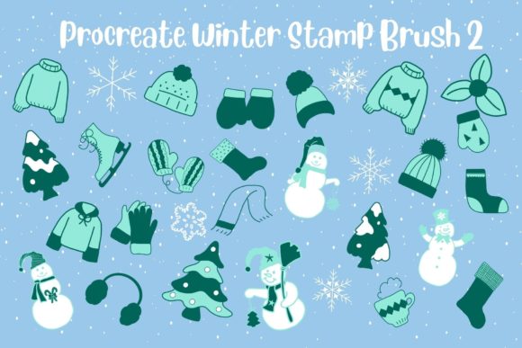 Transforming Digital Art with the Procreate Winter Stamp Brush Set 2
